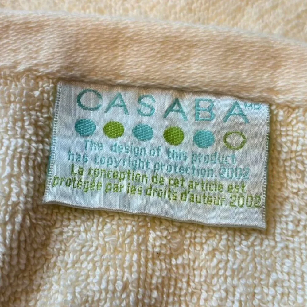Vintage 2002 CASABA Embroidered Bunny Hand Towels Set Cream Cotton Easter Decor